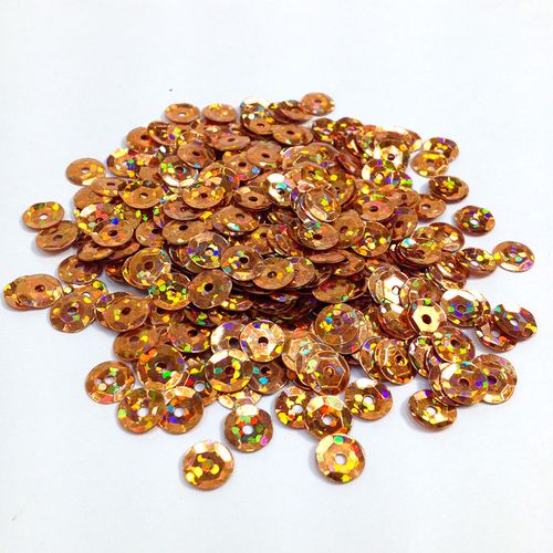 Sequins 6mm Laser Cup Bronze 35g