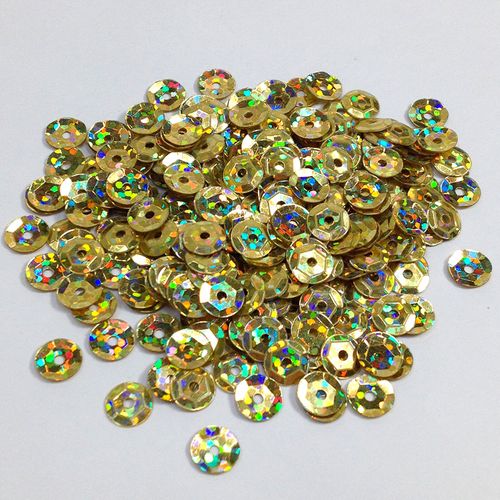 Sequins 6mm Laser Cup Gold 250g