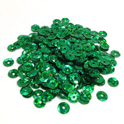 Sequins 6mm Laser Cup Green 250g