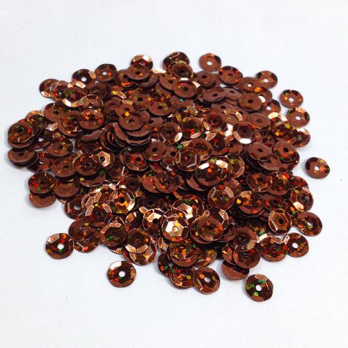 Sequins 6mm Laser Cup Brown 250g