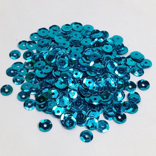 Sequins 6mm Metallic Cup Aqua 250g