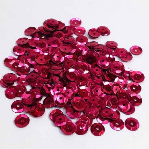 Sequins 6mm Metallic Cup Claret 250g