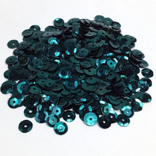 Sequins 6mm Metallic Cup Dark Green 250g