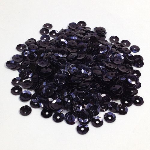 Sequins 6mm Metallic Cup Black 35g