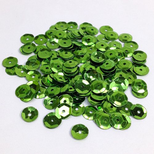 Sequins 6mm Metallic Cup LightGreen 250g