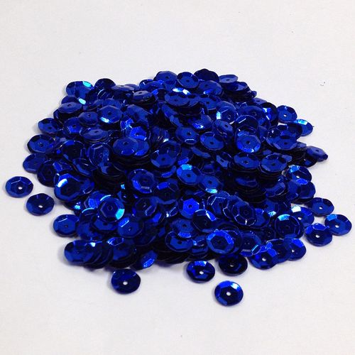 Sequins 6mm Metallic Cup Royal 35g