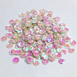 Sequins 6mm Laser Cup White AB 35g