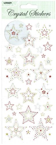Stickers Crystal Stars Red/Gold/SiIver