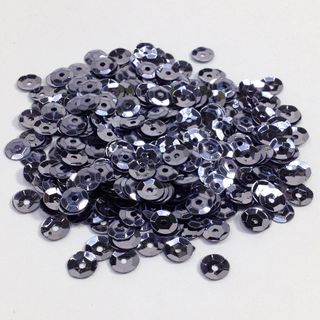 Sequins 6mm Metallic Cup Pewter 35g