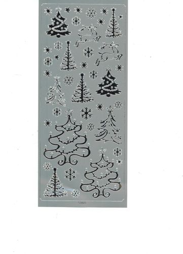 Stickers Christmas Trees Silver