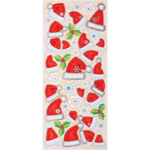 Stickers Dimensional Santa Hats