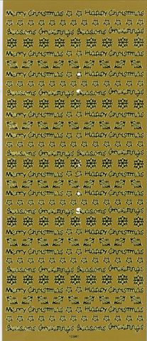 Sticker Seasons Greeting Xmas Gold