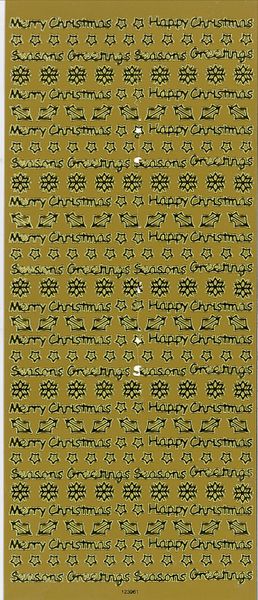 Sticker Seasons Greeting Xmas Gold