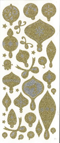 Sticker Glitter Baubles Assorted GO/SI