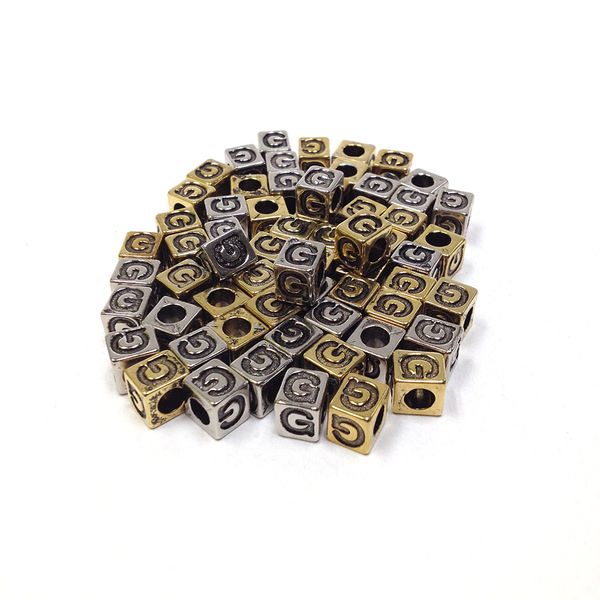 Alphabet Beads Block Gold/Silver G