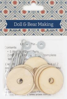 Wooden Animal Joints Pins 30mm 5 Sets