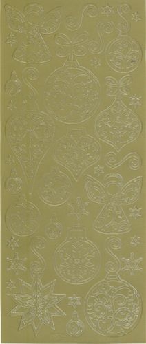 Stickers Peel Matt Xmas Baubles Gold