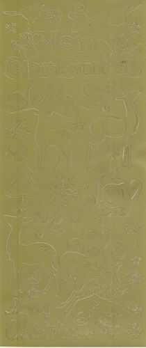 Stickers Peel Matt Reindeers Gold