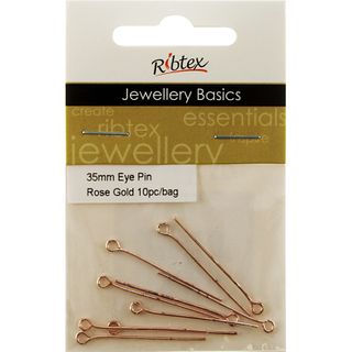Eye Pins 35mm Rose Gold 10Pcs