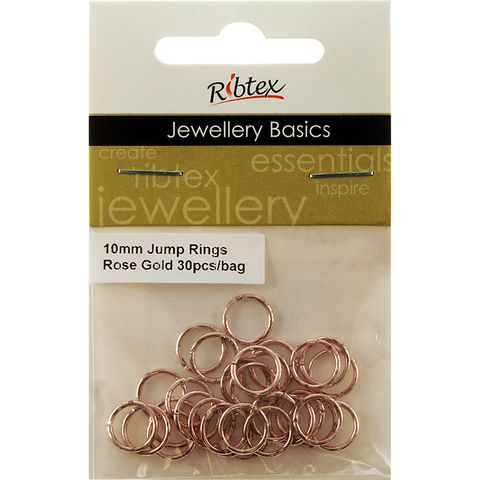 Jump Rings 10mm Rose Gold 30Pcs