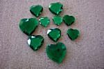 Gems Heart Mix Sizes Green Pkt 10