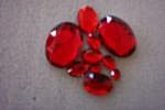 Gems Oval Mix Sizes Red Pkt 10