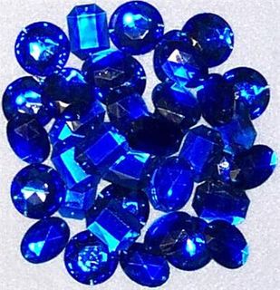Gems Sew-On Asst Sizes Royal Blue Pkt40