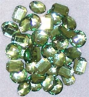 Gems Sew-On Asst Sizes Pale Green Pkt40