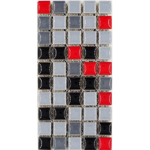 Ceramic Tiles Grey/Black/Red Pkt100