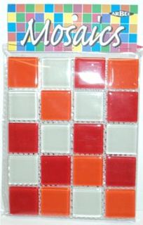 Glass Tiles 25x25mm Reds Pkt 40