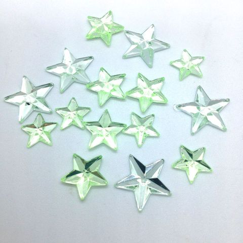 Jewels Stars Pale Green Pkt 15