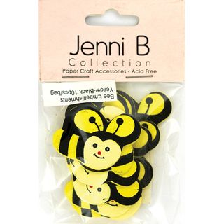 Wooden Bees 25x35mm Yellow Black 10Pcs