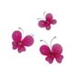 Wire Butterfly 2 Sizes Hot Pink 10Pcs