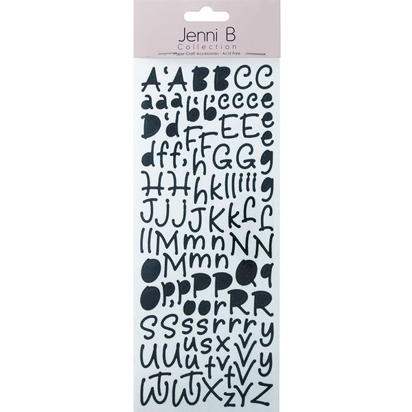 Jenni B Glitter Sticker Alphabet Black