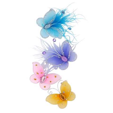 Wire Butterfly 40mm Pastel Colours 4Pcs