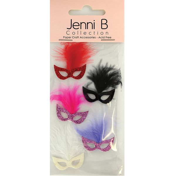 Jenni B Party Masks Red-Black 5Pcs