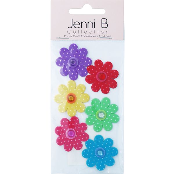 Jenni B Polka Dot Flowers 6Pcs
