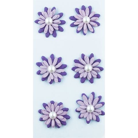 Jenni B Paper Flower Pearl Purple 6Pcs