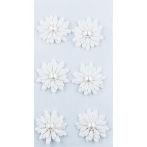 Jenni B  Paper Flower Pearl White 6Pcs