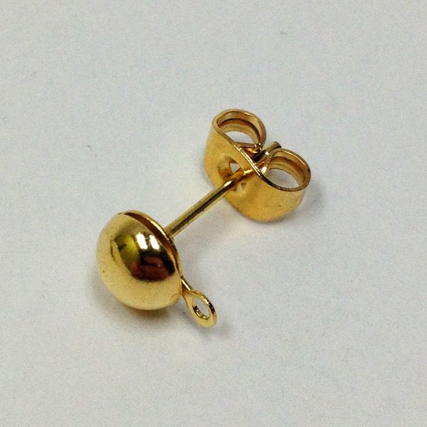 Earring Post & Stud Gold 4 Pair