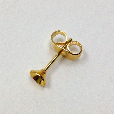 Post & Cup Stud 4mm Gold Pkt 8