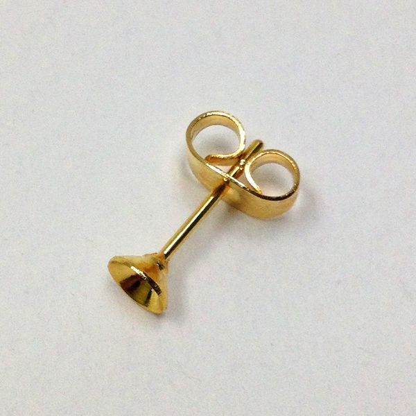 Post & Cup Stud 4mm Gold Pkt 8