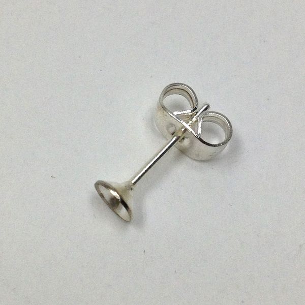 Post & Cup Stud 4mm Silver Pkt 8