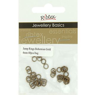 Jump Rings 4mm Boho Gold 40Pcs