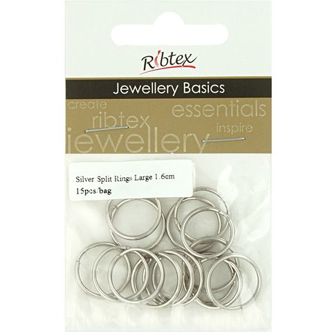 Split Rings 16mm Dark Silver 15Pcs