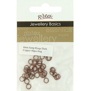 Jump Rings 4mm Dark Copper 40Pcs