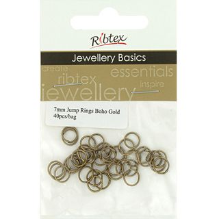 Jump Rings 7mm Boho Gold 40Pcs