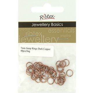 Jump Rings 7mm Dark Copper 40Pcs