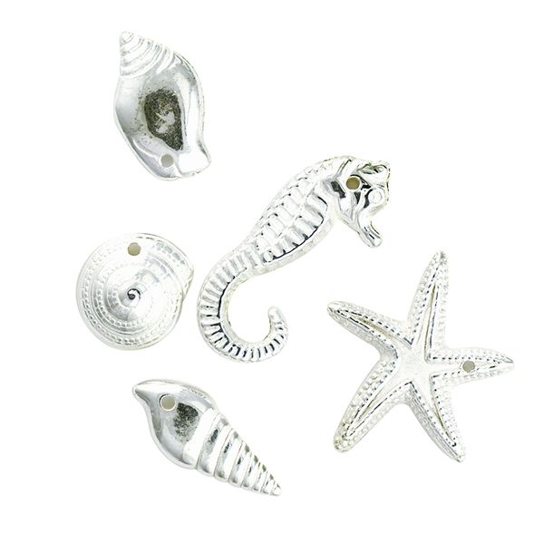 Charm - Sea Mix Plastic Bright Silver