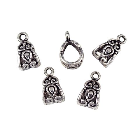 Connector - Heart 8x10mm Silver 5Pcs